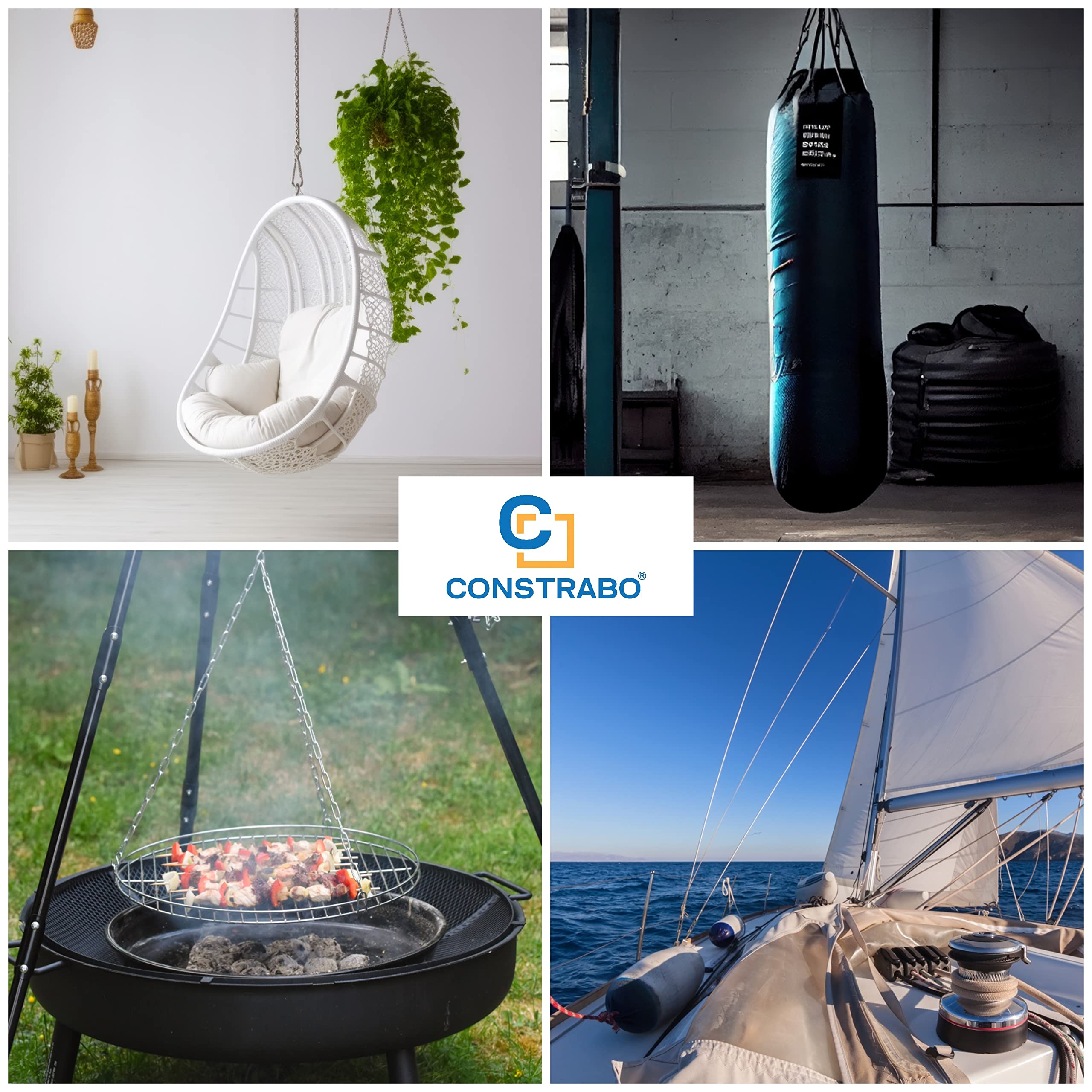 Anello Girevole Acciaio Inox AISI316 - Doppio Occhiello Per Carichi Fino A 300kg