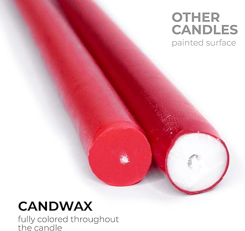 Miniatura 2 de Candwax - Velas cónicas de 12.0in, sin goteo, sin perfume, cera de parafina con mechas de algodón, 10 horas de combustión