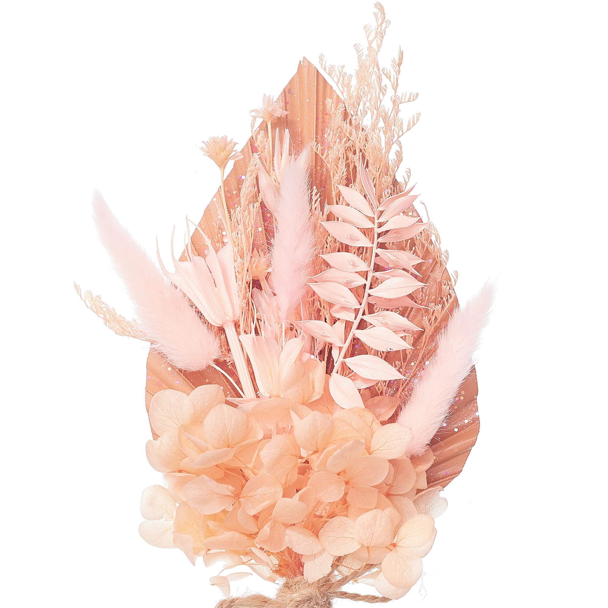 The Baked Studio - Dried Flowers For Cakes Decoration And Crafts With A Peach Glitter Palm Spear (Pastel Peach Glitter) โ image 1
