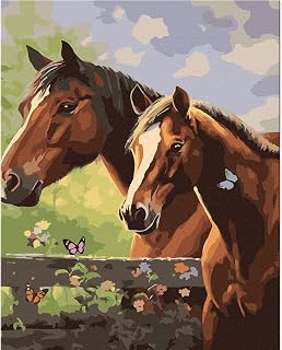 TOCARE Horse Paint by Number Kit for Adults Canvas, Easy Paint by Numbers Kit for Adults Beginner Horses, Acrylic Adult Paint by Number Kits Animals 16x20inch