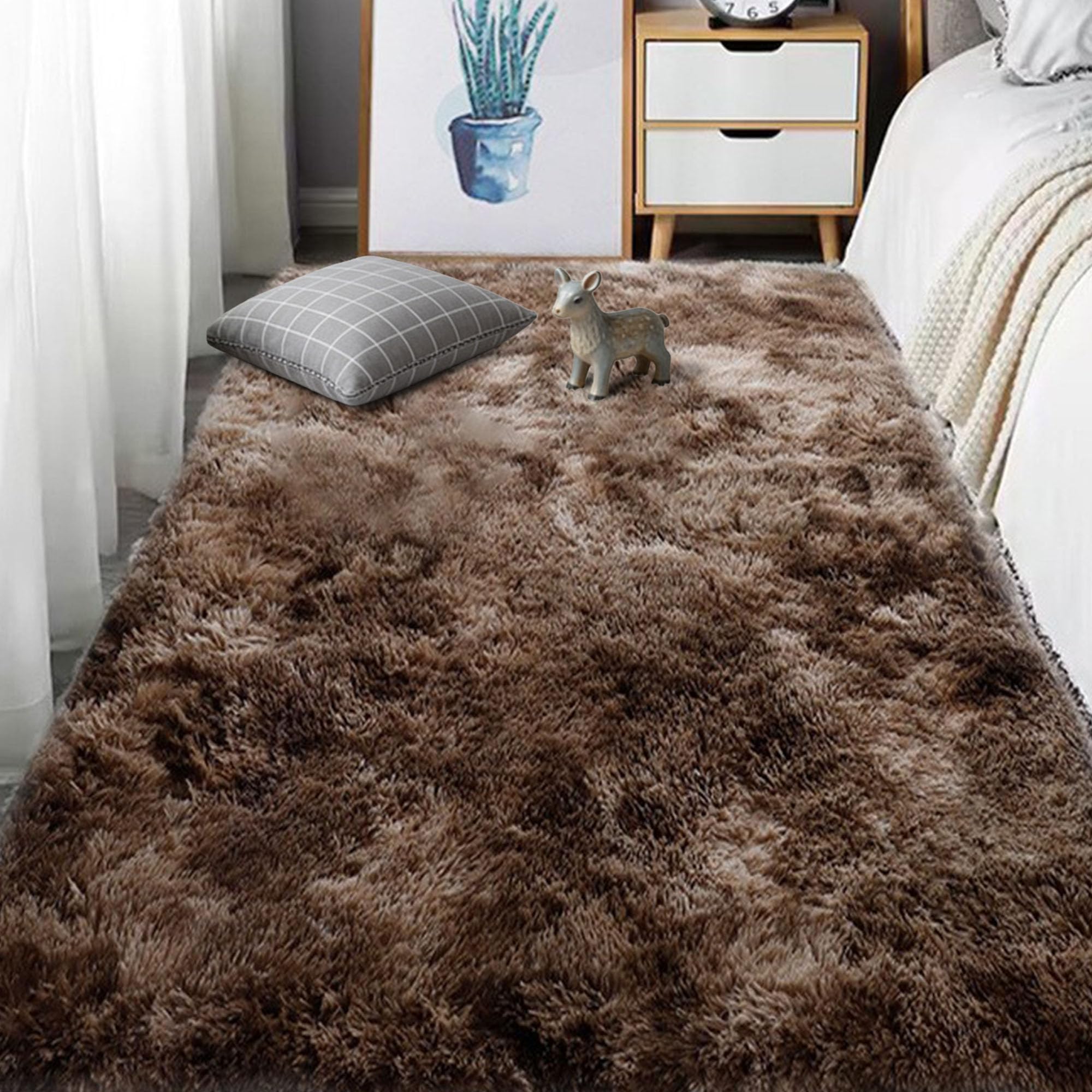 Tapis chambre moelleux lavable 130x310 cm creant un coin lecture chaleureux