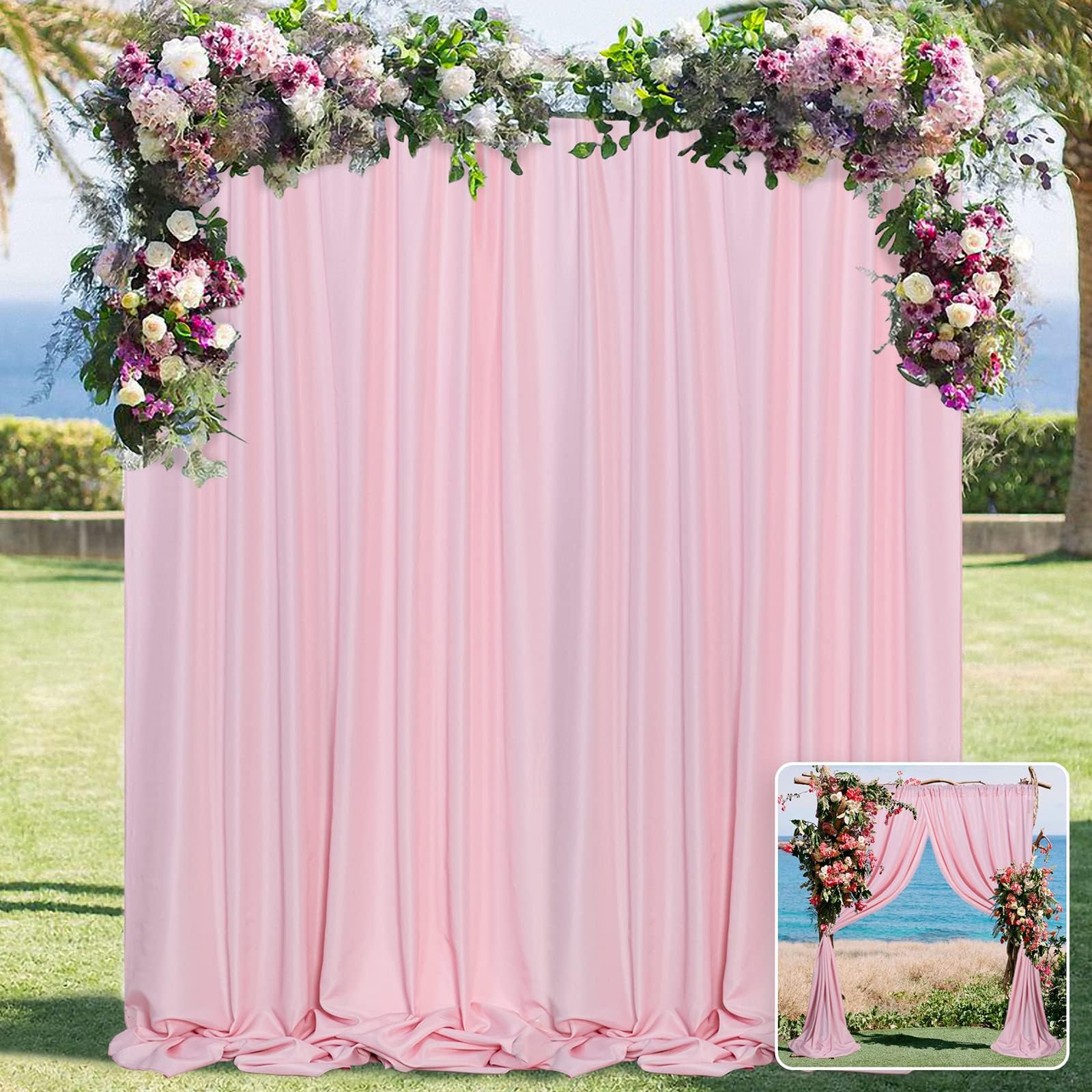 MoKoHouse 10ft x 8ft Pink Backdrop for Parties Blush Pink