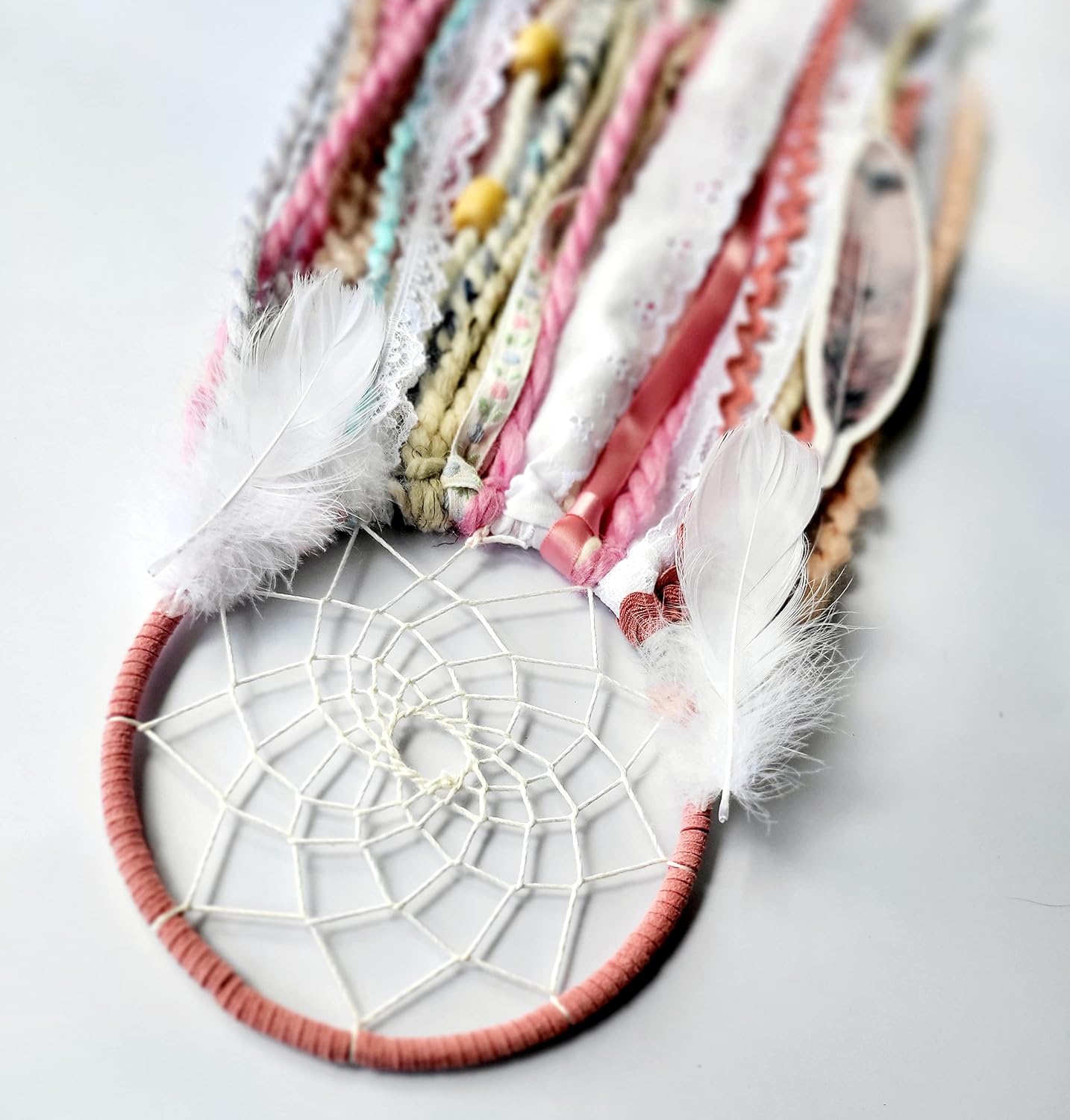 DIY Dream Catcher Kit Stocking Stuffer for Kids Adults Bohemian Decor Pink Craft Project Make Your Own Dreamcatcher Girls Birthday Gift 5 Inch Ring