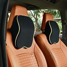 betterhood PosturePro Premium Car Neck Rest Pillow | Car Seat Headrest Pillow | Neck Support Cushion for Comfortable Rides | Memory Foam, Cotton Cover | Orthopedic, Ergonomic (Black, Pack of 2)