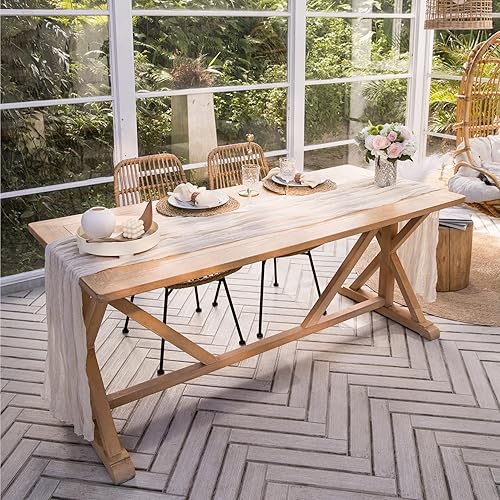 Miniatura 3 de Camino de mesa de gasa de 10 pies, 35 x 120 pulgadas, camino de mesa de gasa arrugada hecho de 100% poliéster, ideal para fiestas de cumpleaños,