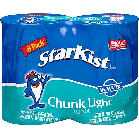 StarKist Chunk Light Tuna in Water, 5 oz Can, Pack of 8...