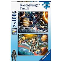 Ravensburger – Puzzles 2×100 Pezzi Spazio | Puzzle Bambini 6 Anni In Su | Puzzle Ravensburger 100 Pezzi | Giochi Per Bambini 26×18 Cm | Regalo Bambino 6 Anni O Più