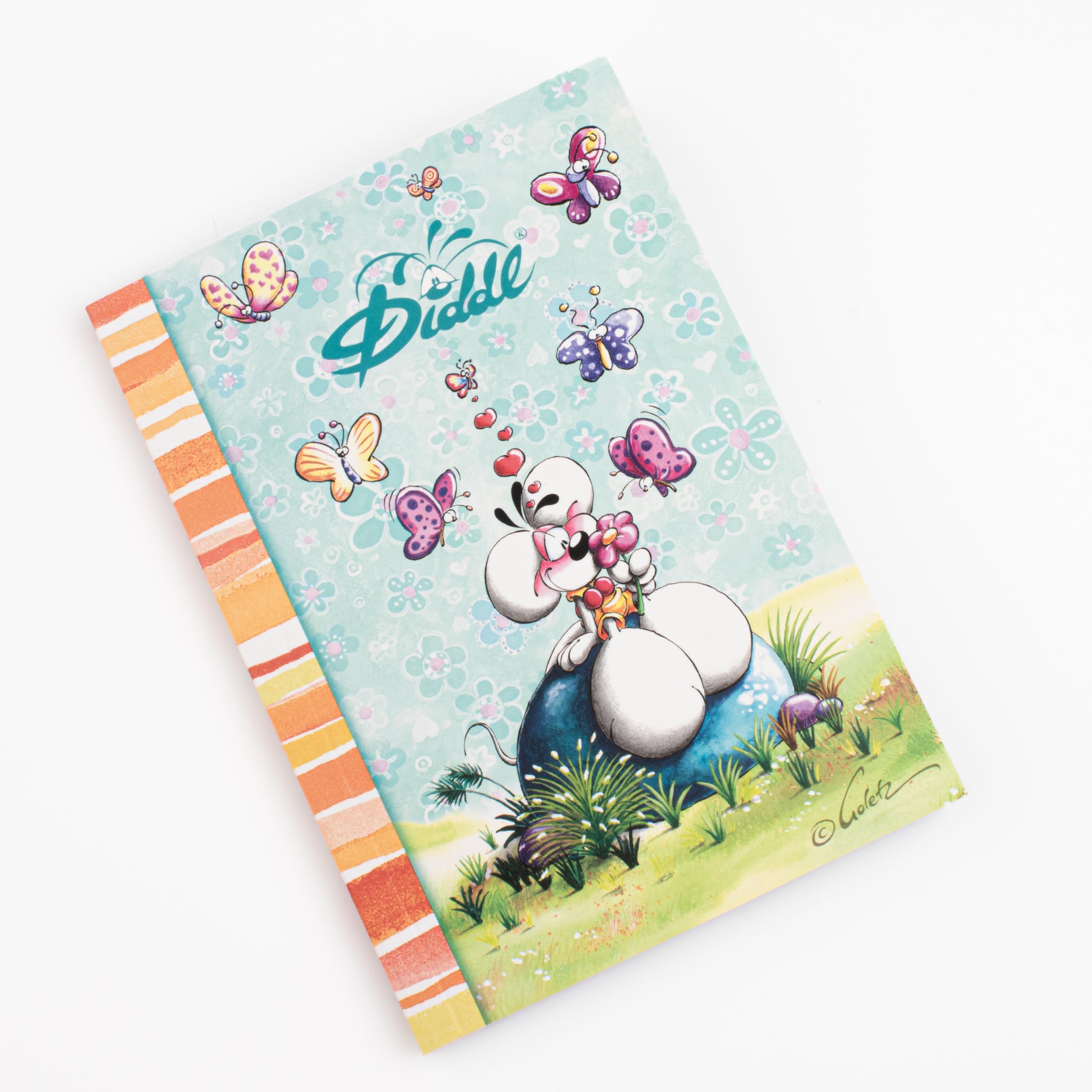 Diddl Schreibset A6, Notizbuch, Kugelschreiber, Lineal, Radiergummi, Federmäppchen mit 6 Buntstiften, Anspitzer und Büro-Organizer, Schreibwarenset – Geschenkidee für Kinder und Fans Nostalgie der