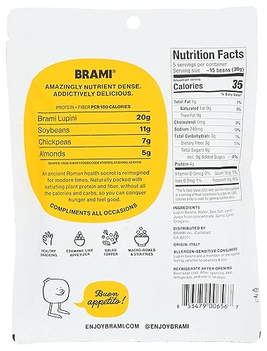 Miniatura 2 de Brami Beans Mediterranean Medley Italian Snacking Lupini, 5.3 OZ