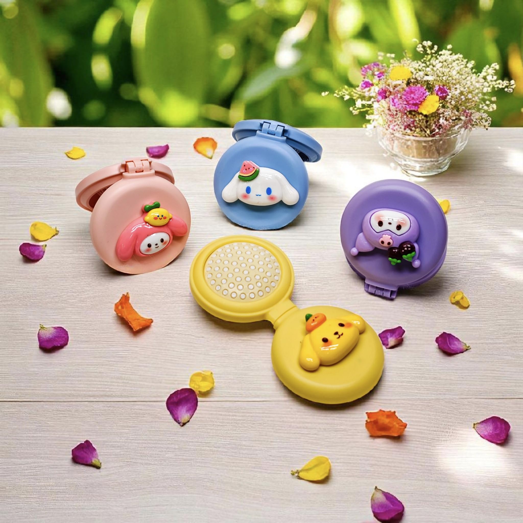 Kawaii Compact Folding Mirror with Comb, 3D Cartoon Animal Design, Portable Pocket Size, Random Colors, Perfect Return Gift for Kids- Price is for 1-image-7