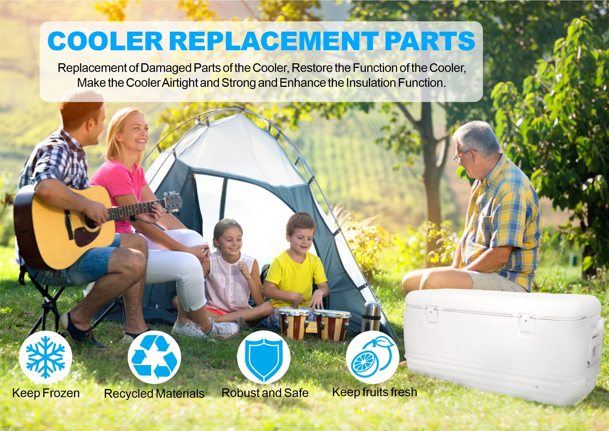 Buy Cooler Replacement Parts Kit, Ice Chest Plastic Hinges, Latch Posts