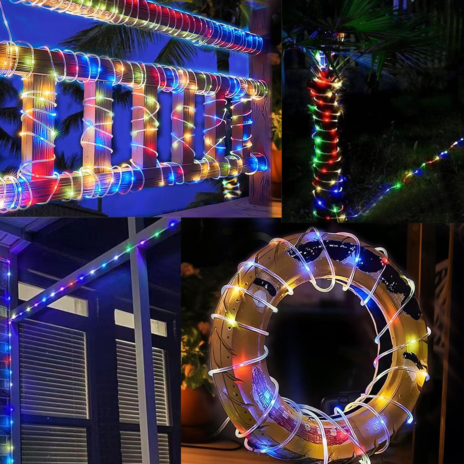 Battery String Lights,100 LED Indoor Rope Light with 8 Modes, Waterproof Garden Light for Outside, Outdoor Tree Lights for Christmas Bedroom Patio Garden Yard Tree Wedding and Holiday Decor