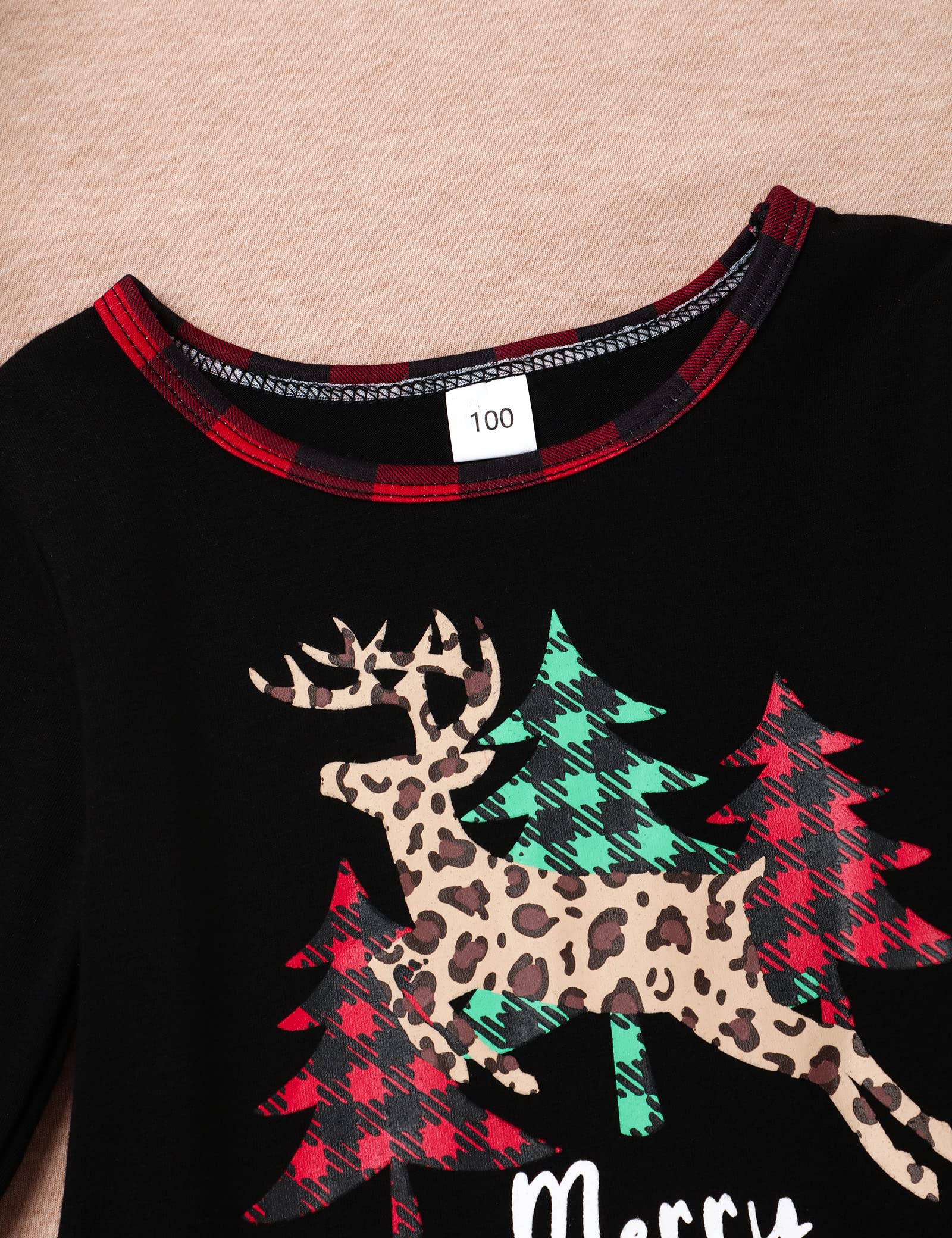 Merry Christmas Outfit Toddler Baby Girl Funny Letter Top + Ruffle Bell Bottom Pants Christmas Clothes Set