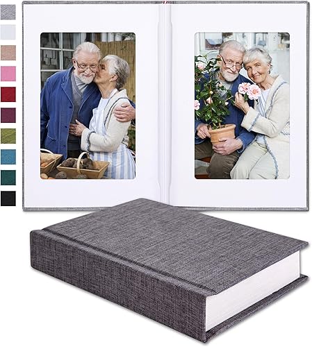 Pssoss Álbum de fotos pequeño de 4 x 6 pulgadas con espacio de escritura con capacidad para 30 fotos, ideal para álbum temático de boda y álbum de