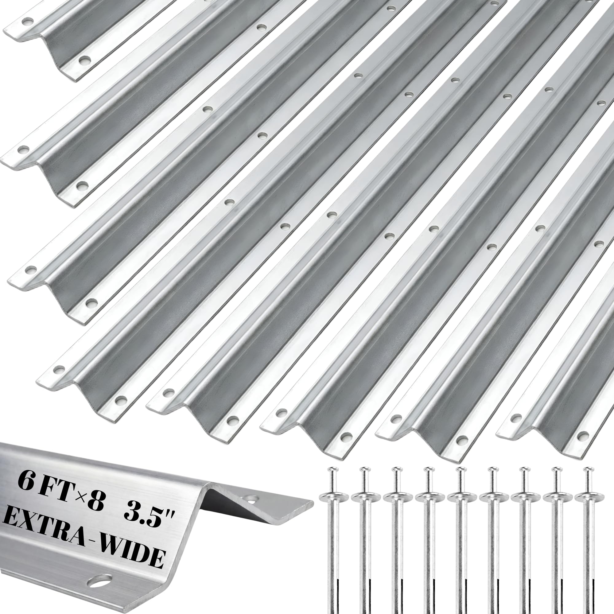 Photo 1 of 48 FT Extra Wide 3.5" Wide Heavy Duty V-Track for Sliding Gate,Compatible with 4" & 6" V-Groove Wheels, Galvanized Steel Ground Track Modular Design for Driveway, Warehouse & Industrial Gates