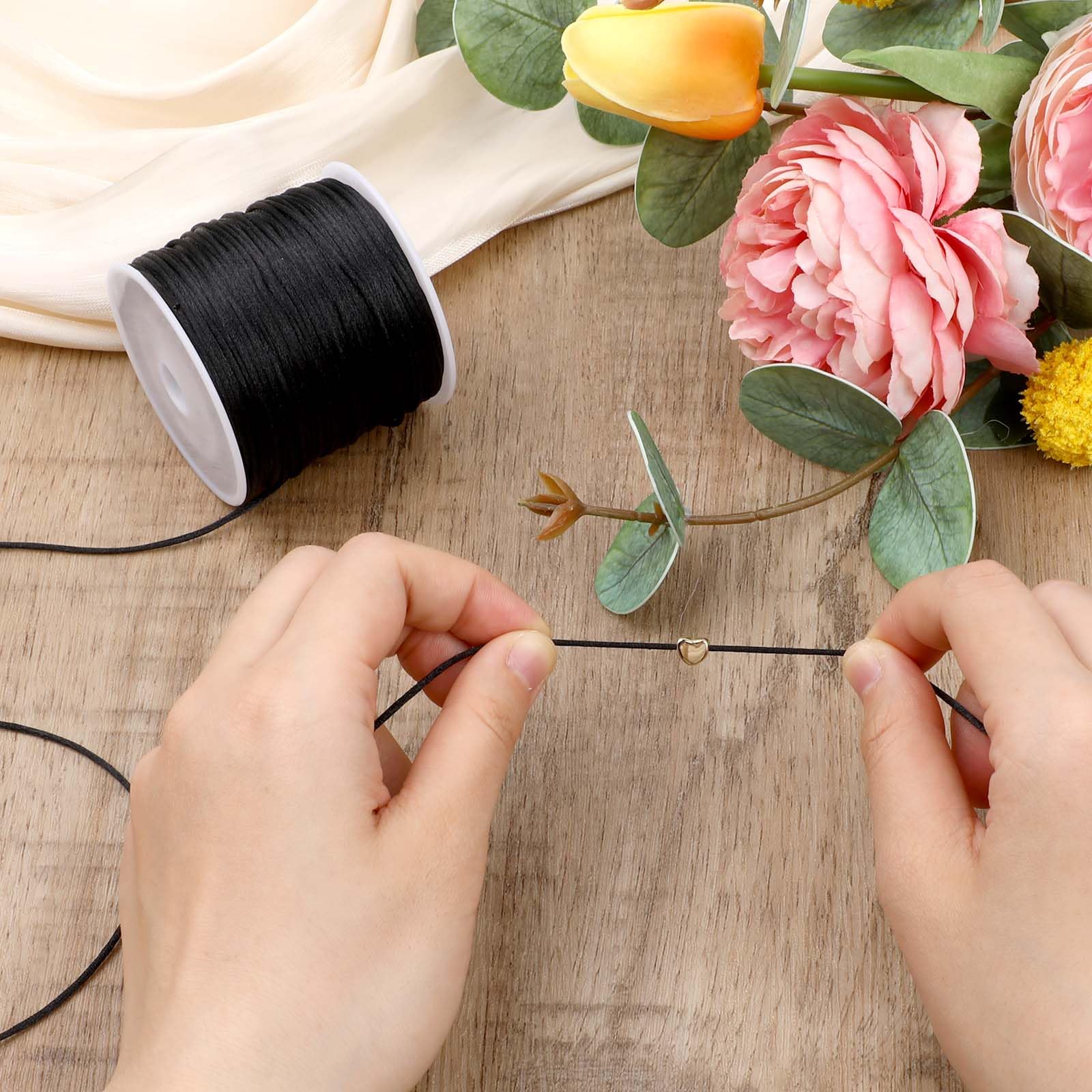 Amazon.com: 1.5mm 60 Yards Black Nylon Satin Cord Wind Chime Cord