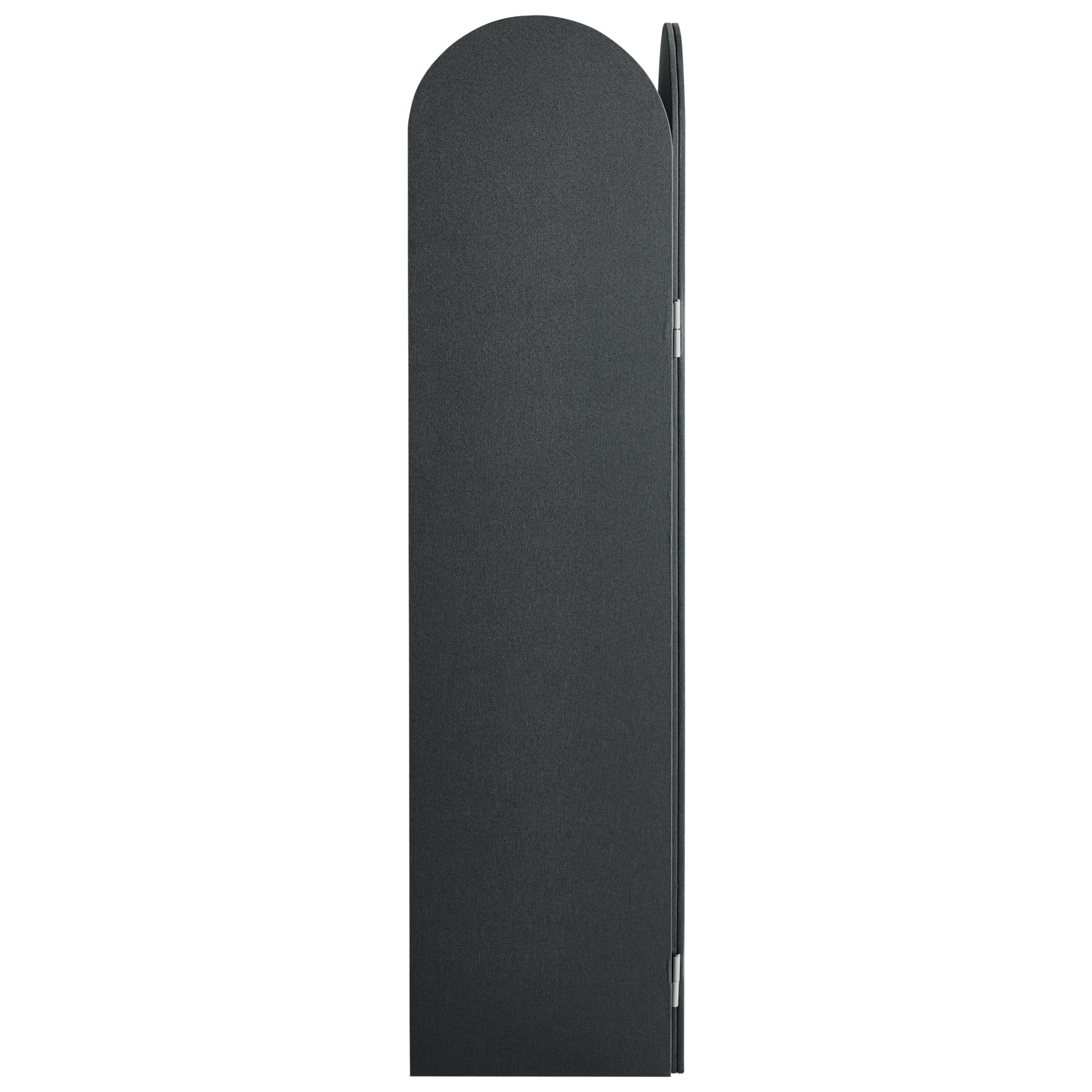 Beliani Akustik Büro Raumteiler 3-teilig 160x120 cm aus Stoff und Stahl dunkelgrau Slimmy