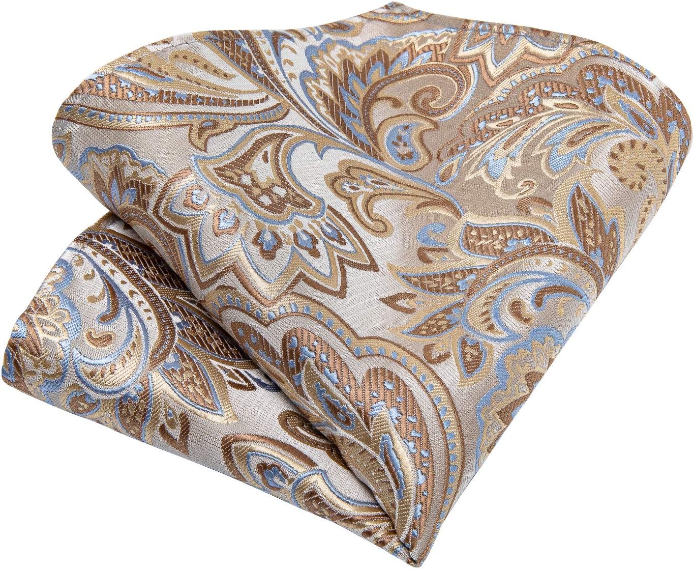 DiBanGu Mens Tie Set Silk Solid Paisley Necktie and Pocket Square Cufflinks Classic Formal Ties for Men Wedding Party - Image 8