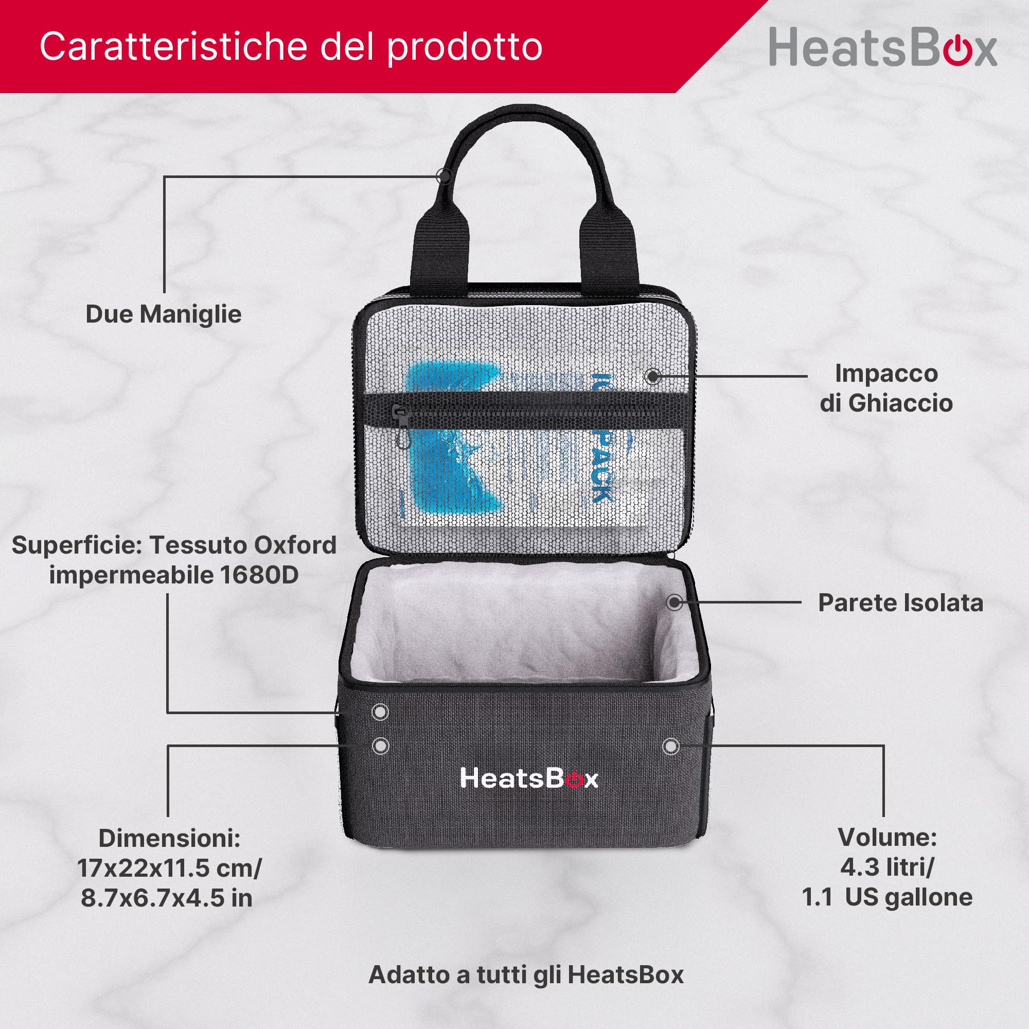 HeatsBox Faitron Carry Bag: Isolamento Avanzato, Scomparti Multifunzione e Durabilità Elegante per Pasti Fuori Casa