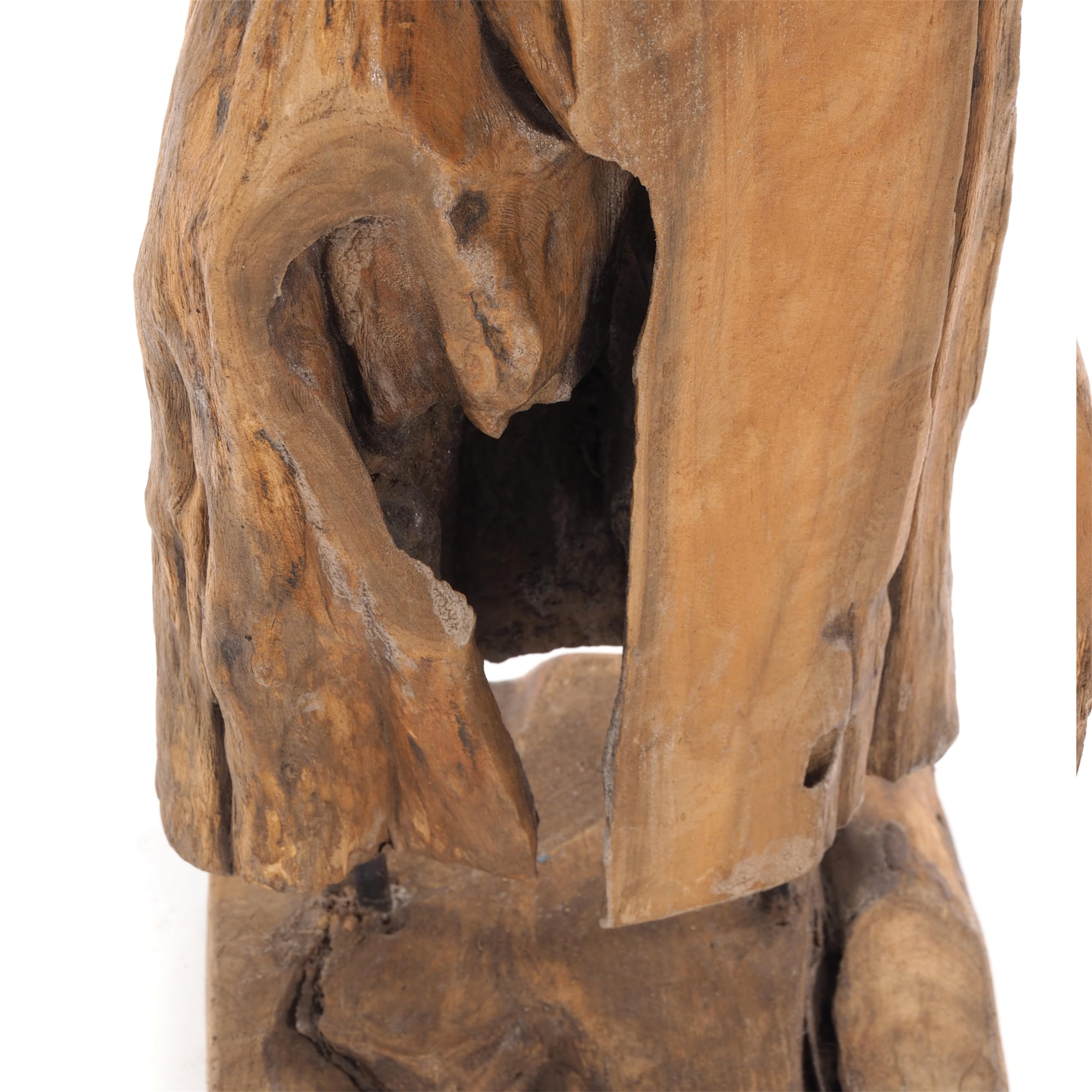 TREIBHOLZ SKULPTUR | 80cm, Teakholz | Wurzel Deko Figur, Wurzelholz Statue, Teak Holz Unikat Aufsteller, Holz Skulptur naturgewachsen