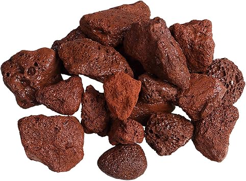 About 30 PackAquarium Red Lava Rock Fish Tank Volcanic Pumice Stones for Shrimp Betta1-1.2