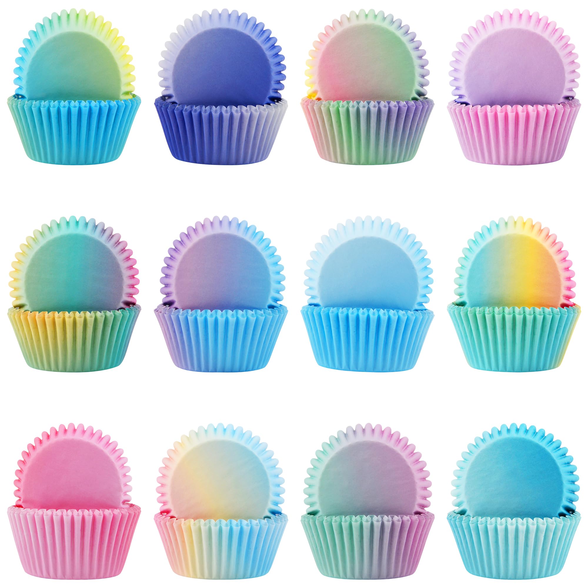 600 Pack Cupcake Liners Cupcake Baking Cups Standard Size Muffin Liners for Wedding Birthday Pride Party Candy Cake Decorations Supplies(12 Styles)