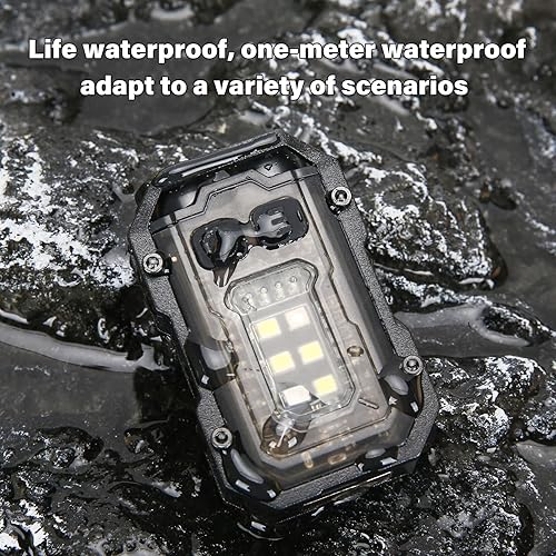 Miniatura 6 de FZH Mini llavero EDC linterna recargable, 800 lúmenes altos, luces de flash súper brillantes, pequeña linterna táctica portátil de bolsillo con imán