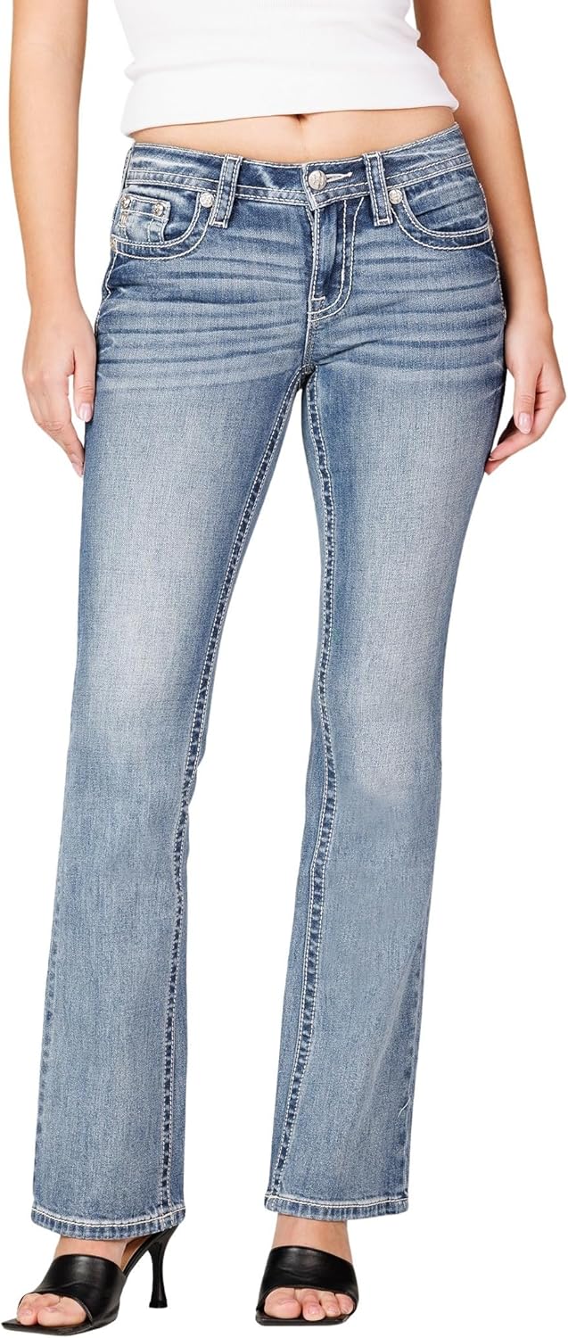 Miss Me Women's Embellished Cross Mid-Rise Bootcut Jeans - Image 2