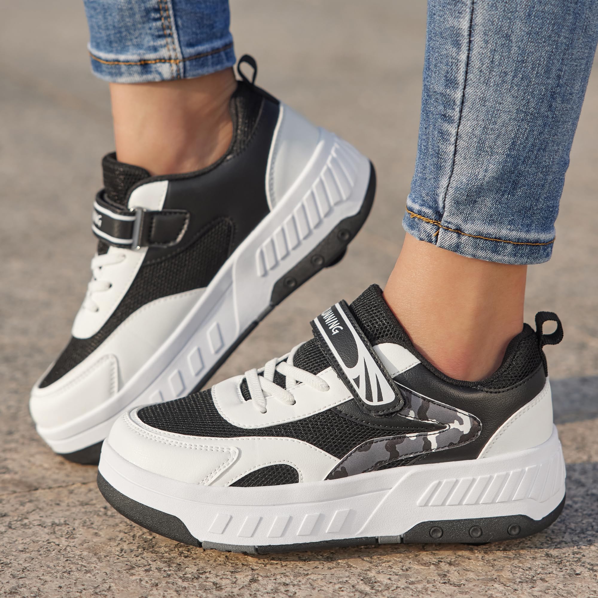 YINGCSM Scarpe con Rotelle Scarpe Pattini Bambino Bambina Scarpe con Rotelle 4 Rotelle a Scomparsa Scarpe Sportive