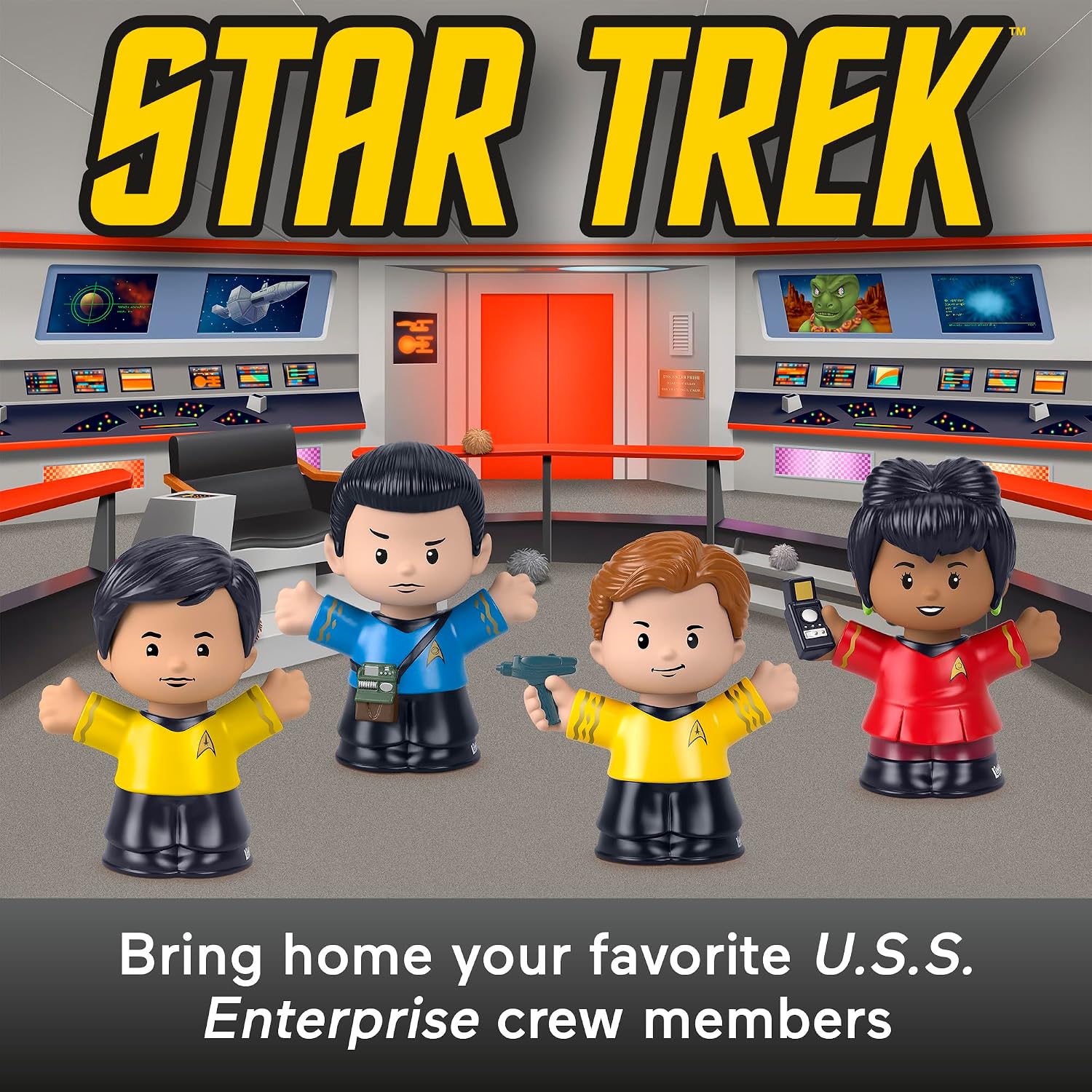 Little People Collector Star Trek TV Series Special Edition Set for Adults & Fans, 4 Figures in Display Package