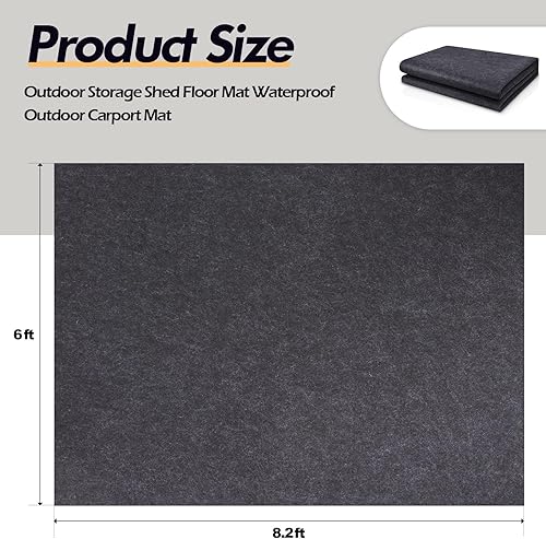 Miniatura 2 de Protector de suelo de cobertizo de almacenamiento para exteriores de 8.2 x 6 pies, tapete antideslizante para aceite, almohadilla protectora de