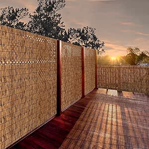 Rollo De Vallado De Caña De Bambú Valla Panel Para Jardín, De Madera Al