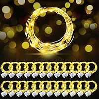 Vista 12 de AIKEI Paquete de 12 luces LED de hadas que funcionan con pilas, guirnaldas de luces impermeables de 7 pies, 20 luces LED de luciérnagas estrelladas