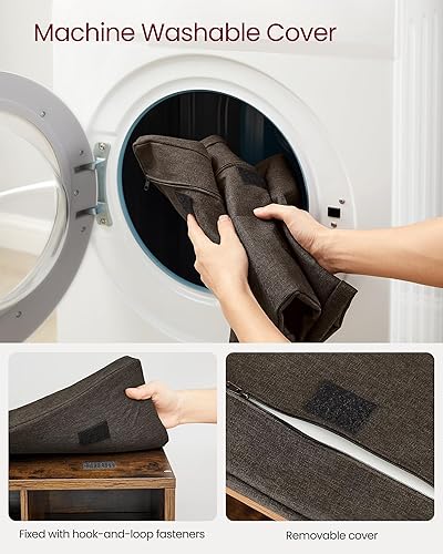 Miniatura 9 de VASAGLE - ULHS15BX Banco para guardar zapatos, con cojín y 15 compartimentos, mueble para almacenar calzado que soporta hasta 440 libras, para el