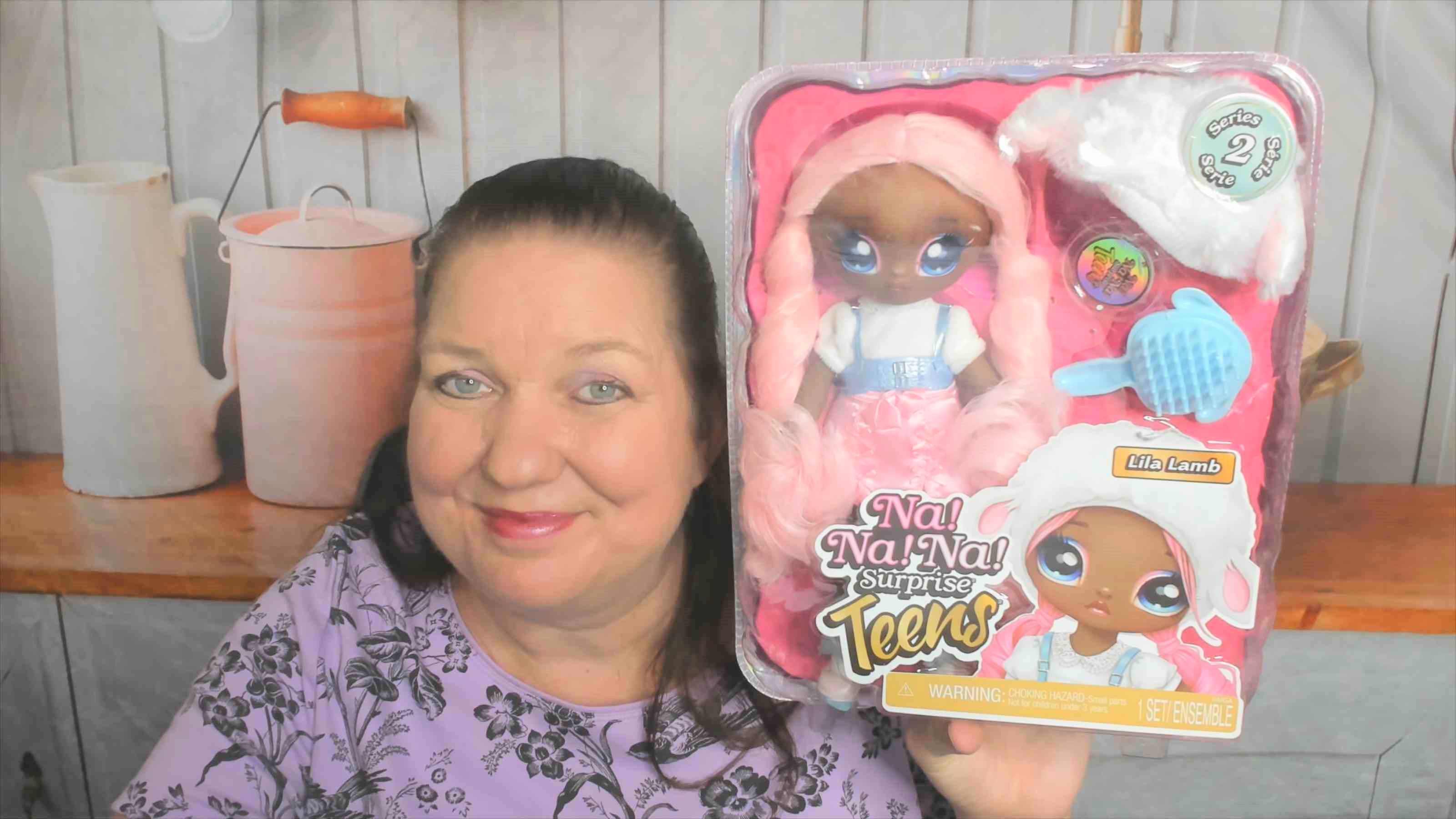 Watch Na Na Na Surprise Doll Lila Lamb Pink Hair Doll with Brush