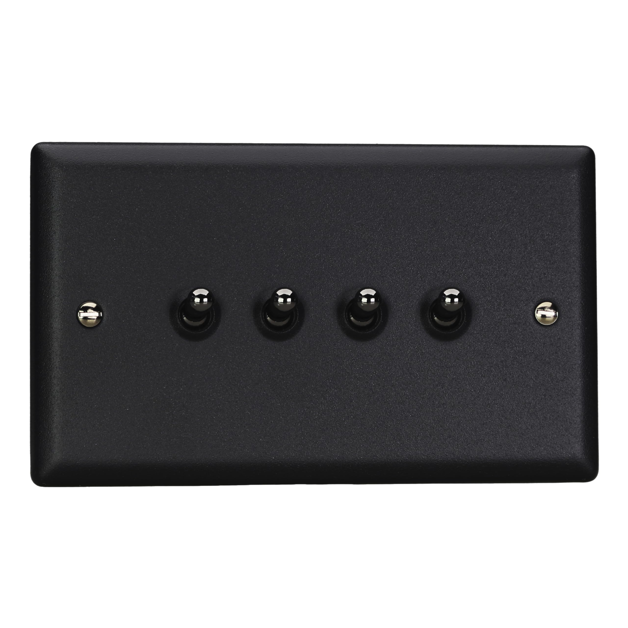 Switch Black Quad Toggle 10A 4-Gang 2-Way Urban Matt + Iridium Insert Varilight