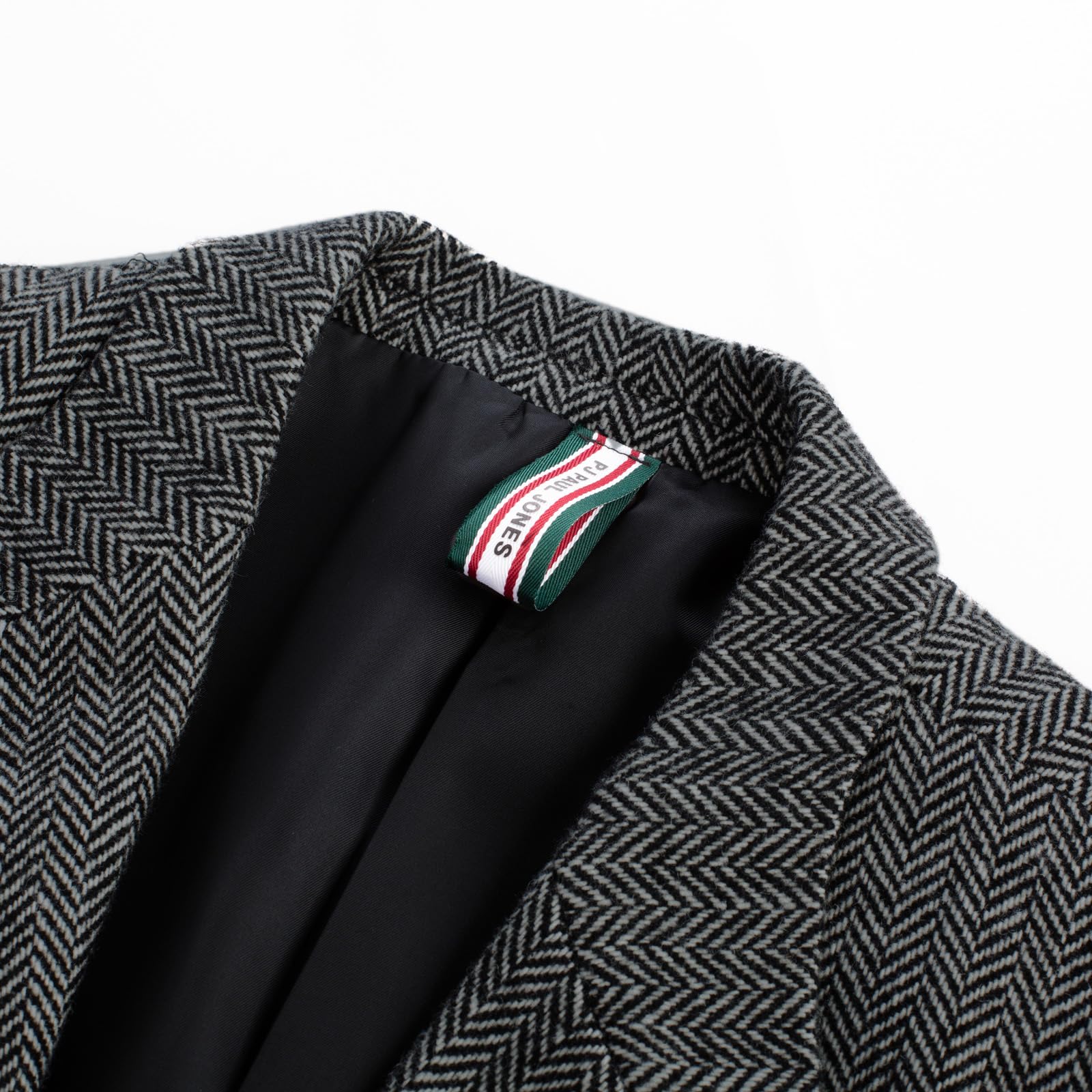 PJ PAUL JONES Giacca da uomo vintage British Blazer con 2 bottoni, in tweed