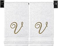 Vista 102 de Toallas de mano beige para baño, monogramadas, toallas turcas de algodón de lujo, bordadas en Estados Unidos, juego de 2, elige el color y la letra