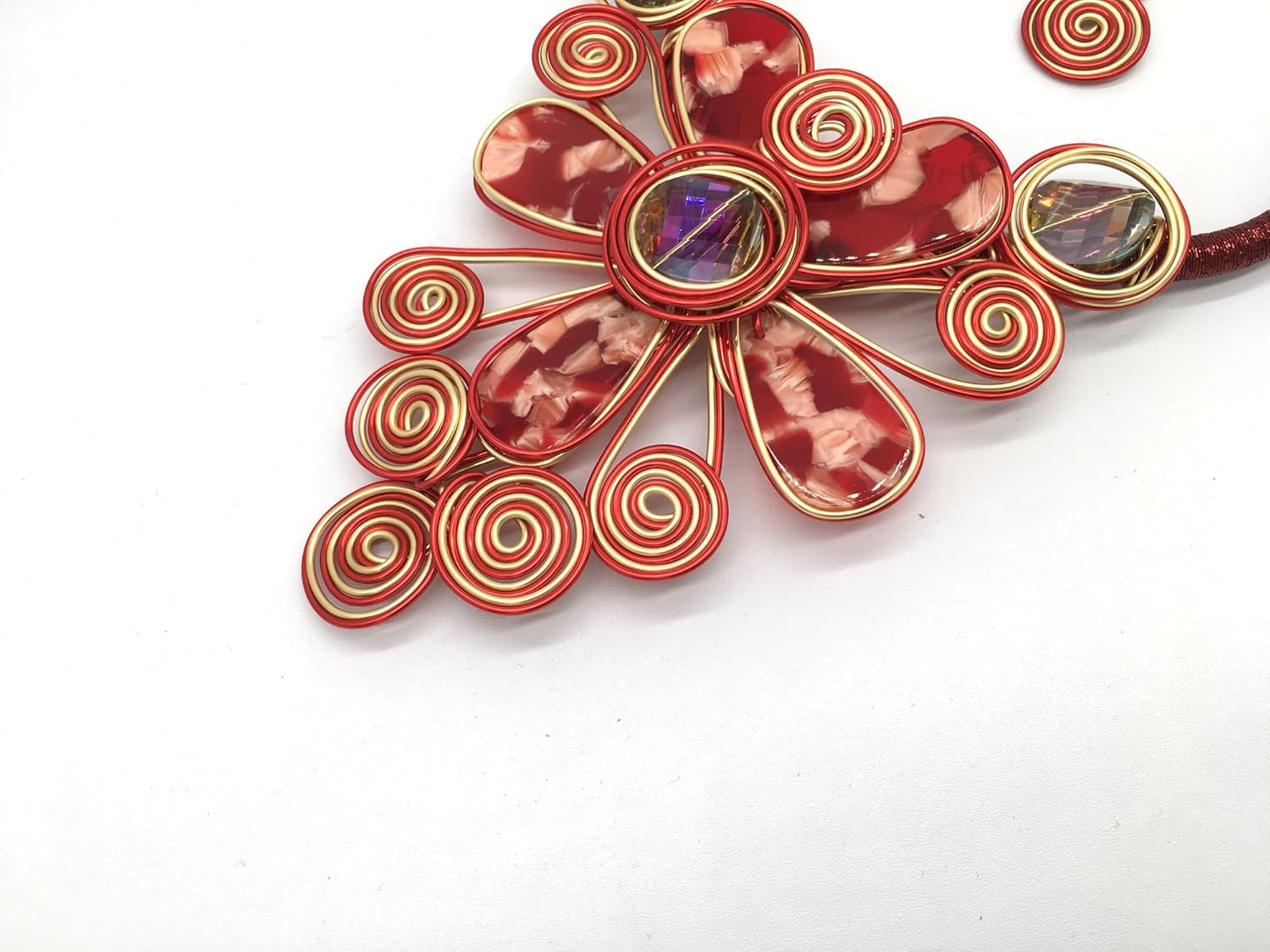 Statement African Necklace For Women African Jewelry Costume Earring Sets Tribal Fashion Colorful Big Rhinestone Crystal Pendent Collar Choker Bold Chunky Bib Handmade - Image 6