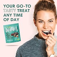 Vista 3 de DORREL - Dátiles cubiertos de chocolate negro belga (Medjool) con relleno de cacahuetes salados, bocadito de chocolate vegano de alta energía
