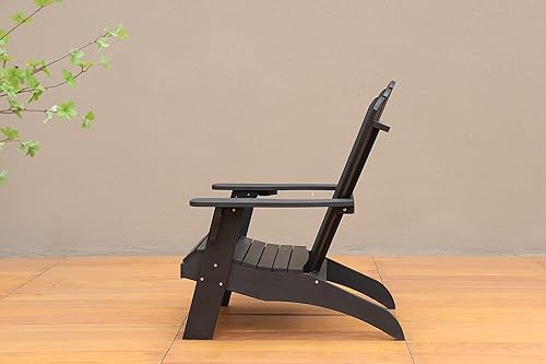 Miniatura 6 de Silla Adirondack extragrande, madera de polietileno resistente a la intemperie, muebles de patio al aire libre, hasta 350 libras, sillas de exterior