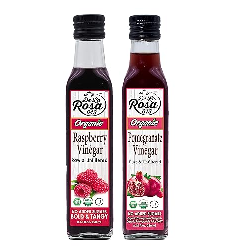 De La Rosa Organic Raspberry & Pomegranate Vinegar, Raw &