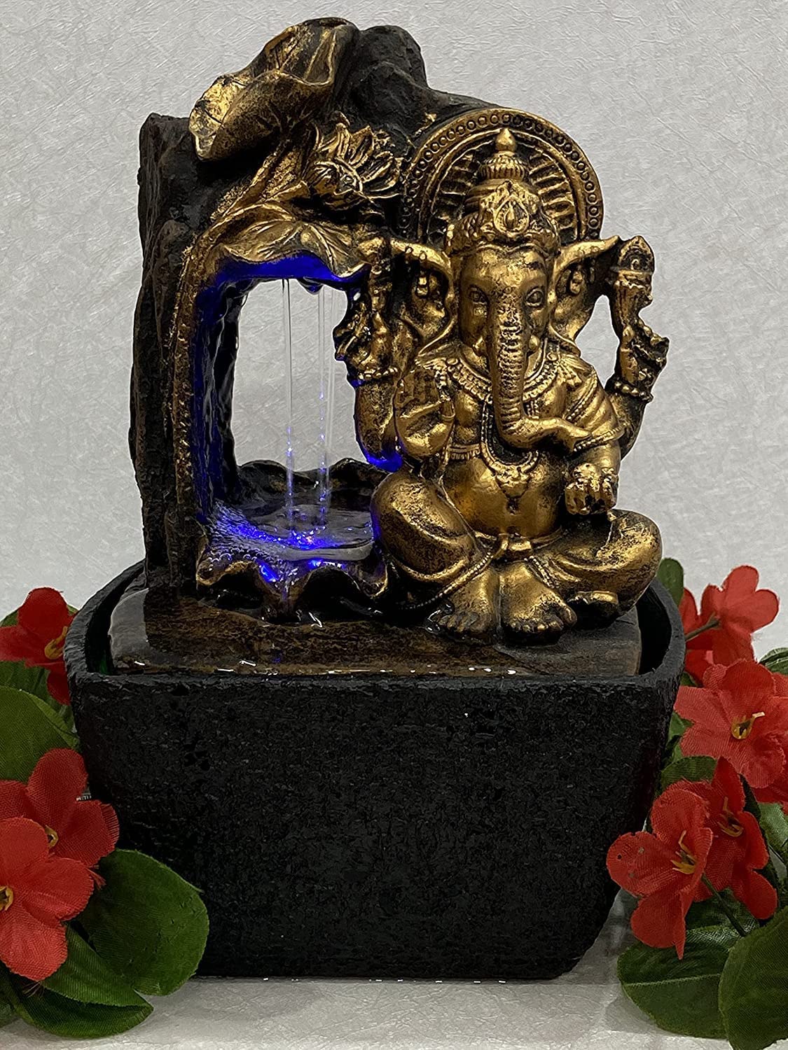 Global Grabbers Polyresin Table Top Indoor Outdoor Water Fall Fountain with LED Lights Home Decor Decoration Gift Gifting Items-GOL_BRO-SF20-(000)-image-5