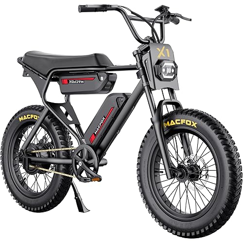 MACFOX X1S 2025 Ebikes for Adults, 750W Electric Bike Wheelie 25 MPH Max Speed, 38-56 Miles Range(PAS1), 20"x4" Fat Tires, City/School Commuting Electric Bike (UL2849, Class-3)