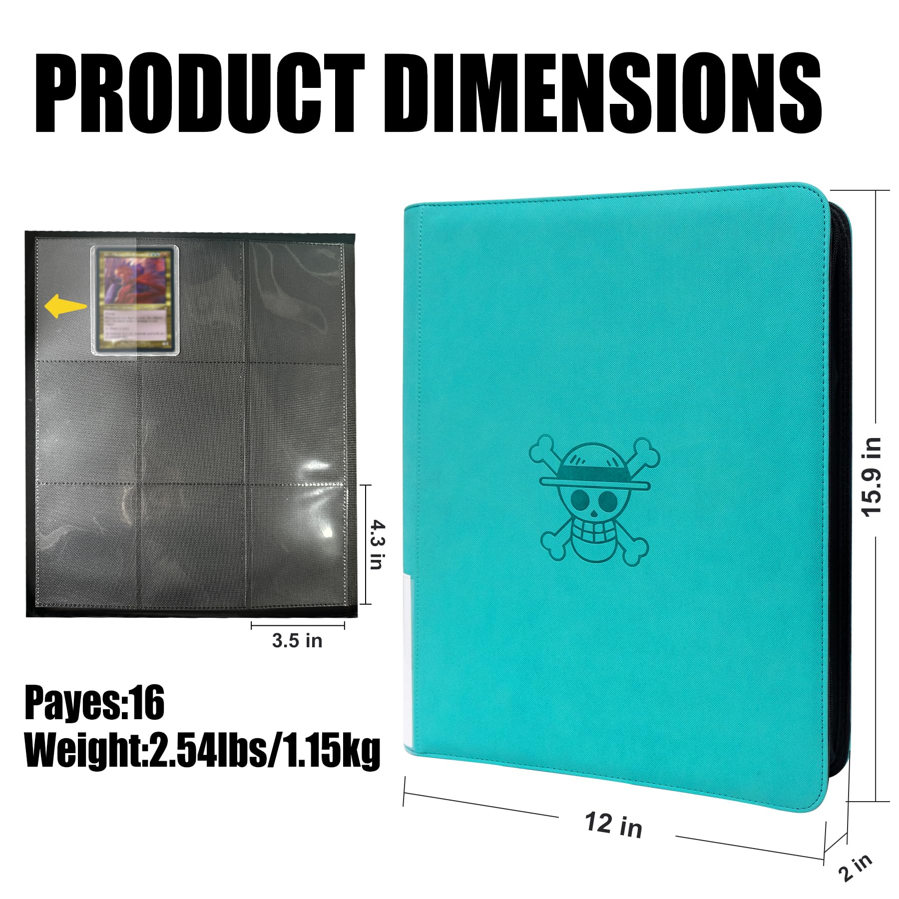 best binder for one piece tcg Amazon.com: Toploader Binder, Holds 288 Toploaders, 9-Pocket Ringless  Double-Sided Pockets, Waterproof Top Loader Card Storage : Toys & Games