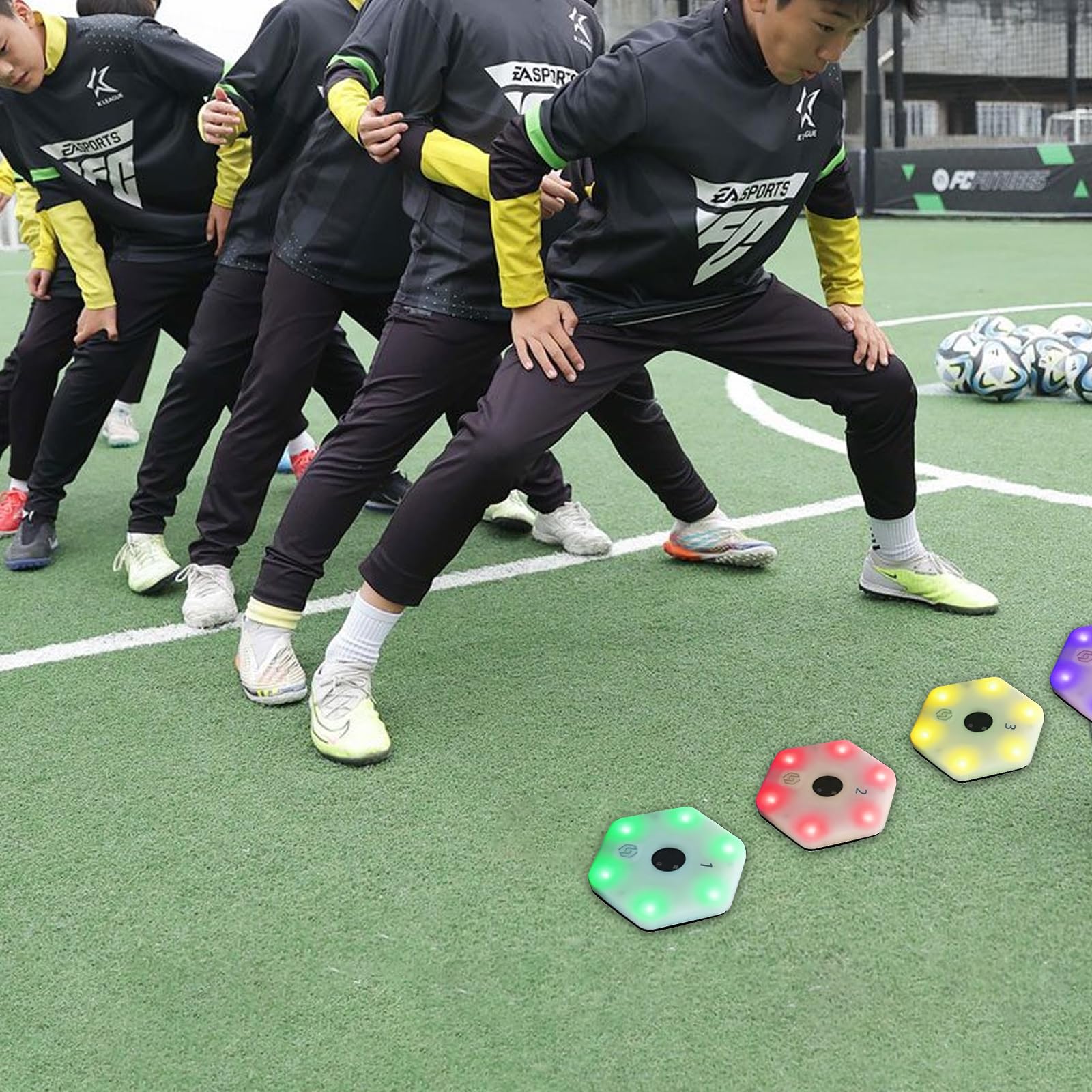 Reaktionstrainingslichter, ReactionX APP-Steuerung, professionelle Agile Fitnesslampe, 29+ Modi, 8 Lichtfarben, Typ-C-Aufladung, agiles Fitnesslicht-Kit für körperliches Training