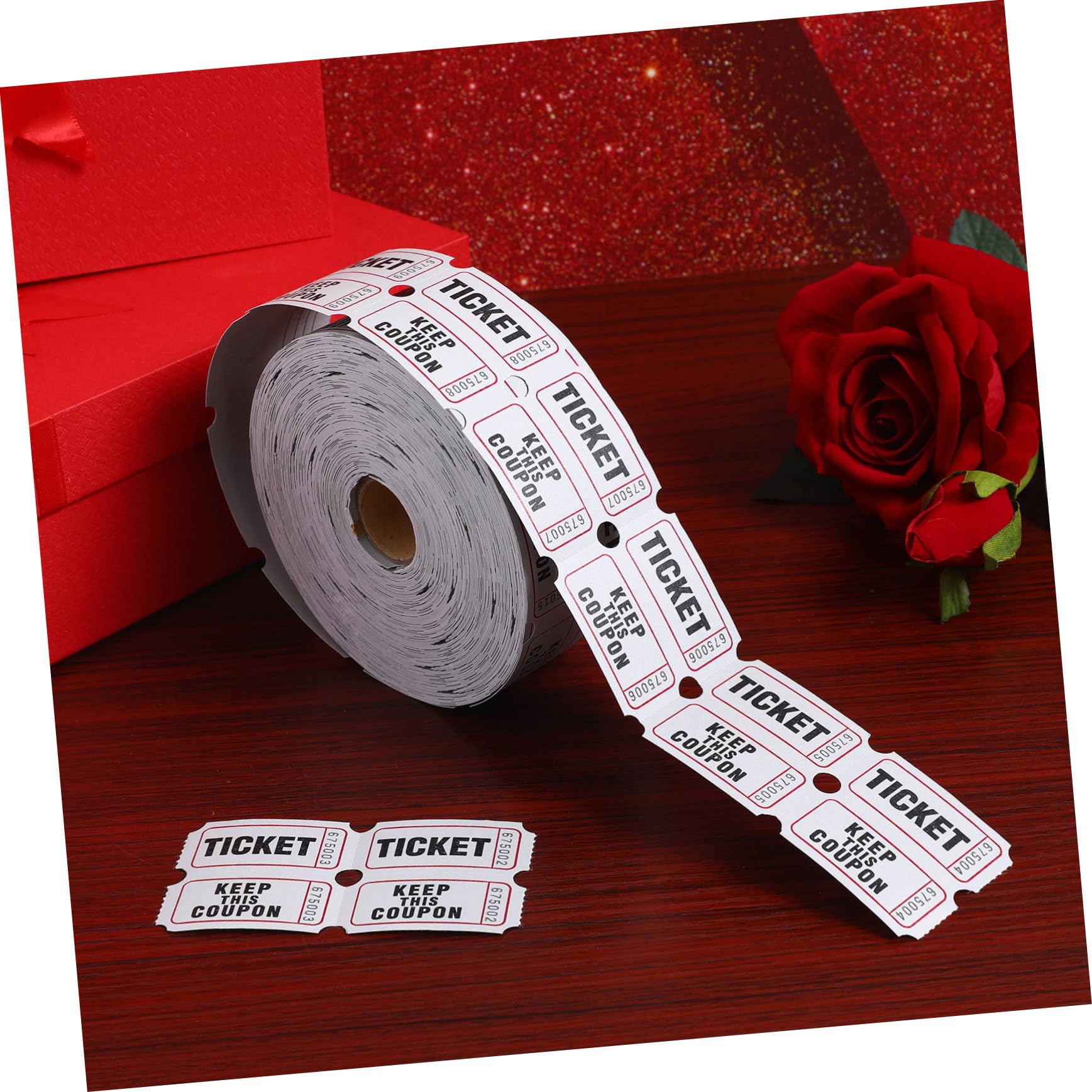 VILLCASE Rouleau de Billets de Tombola en Papier Couché, Multi-fonctionnel et Perforé pour Facile Déchirure, pour Bingo et Événements