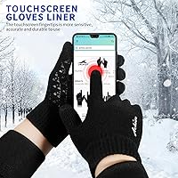 Vista 2 de Achiou Guantes de invierno para hombres y mujeres, guantes para pantalla táctil, gel de silicona antideslizante grueso mejorado, forro térmico