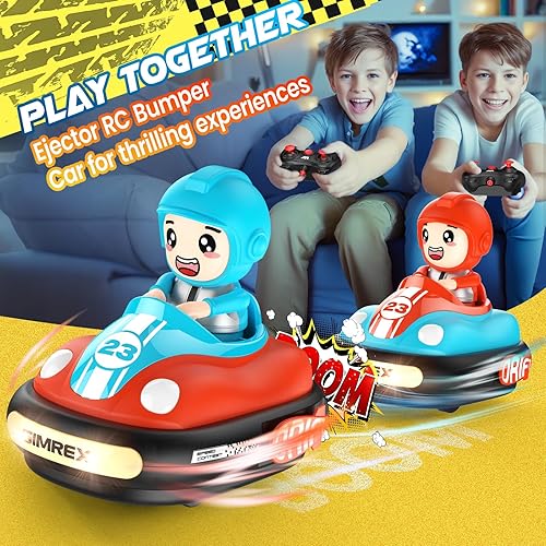 Miniatura 3 de Coche de control remoto para niños, auto de parachoques RC con sonido musical ligero, juego de 2 jugadores, regalo para niños y niñas pequeños