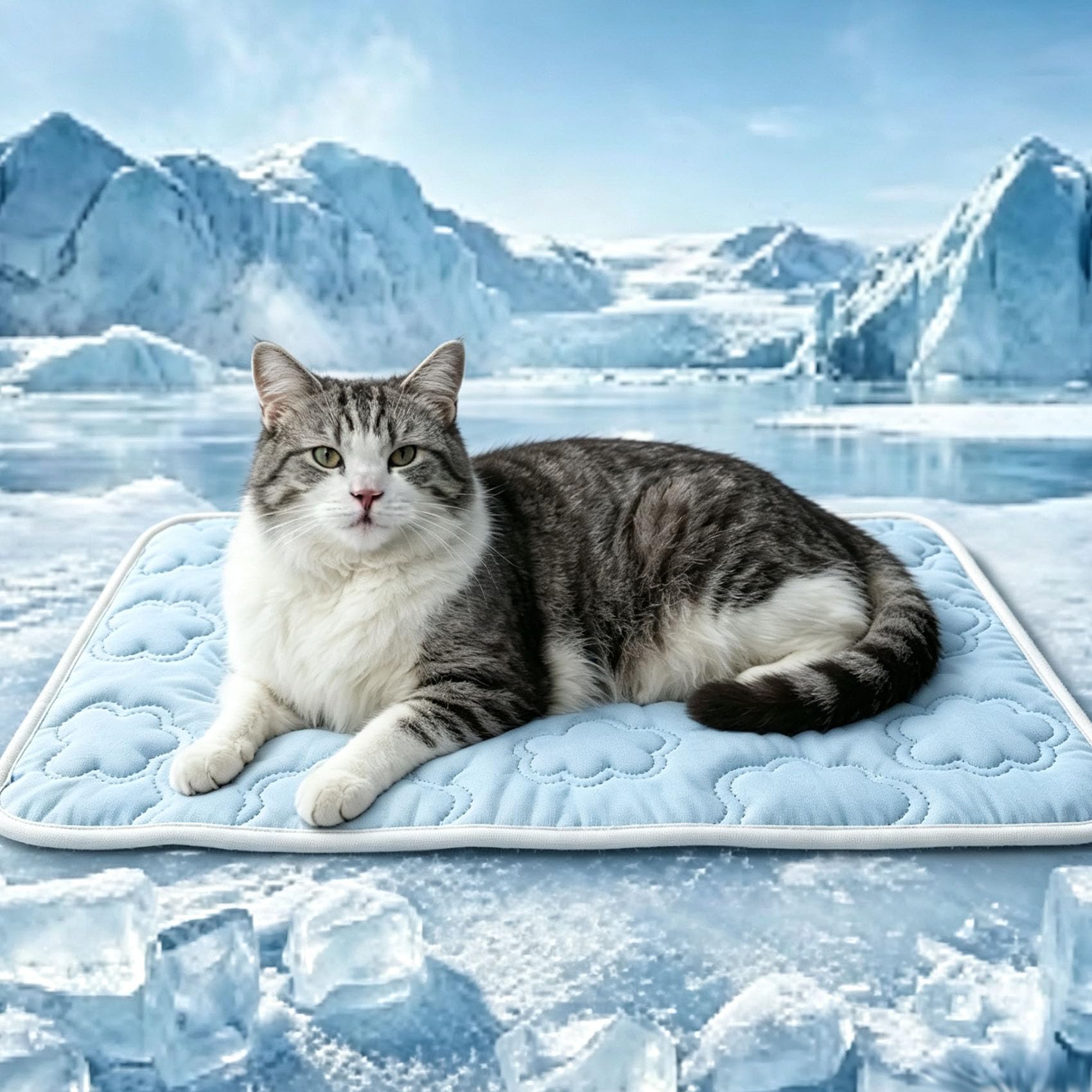 Kovah Cooling Mat, Gel-Free 3 to 4 Degrees Cooler in Minutes (Blue, M)
